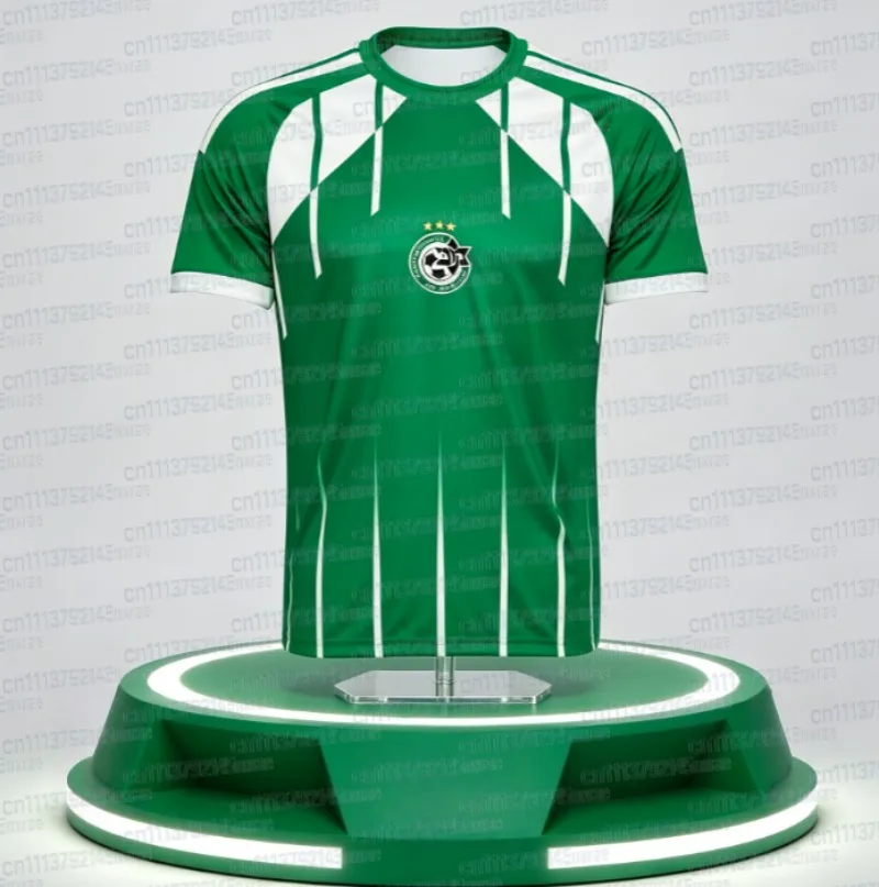 New 26-27 Haifa Maccabi Football Shirt 3D Printed Quick Drying Men's Sports and Leisure T-shirt Family Matching