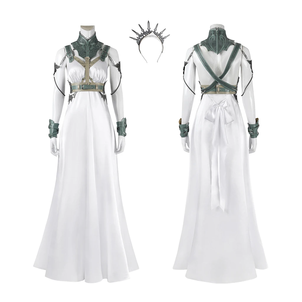 

Final Fantasy VII Gold Saucer Heroine Cosplay Costume White Dress Tifa Aerith Yuffie Costume Halloween Party Outfit Custom Made