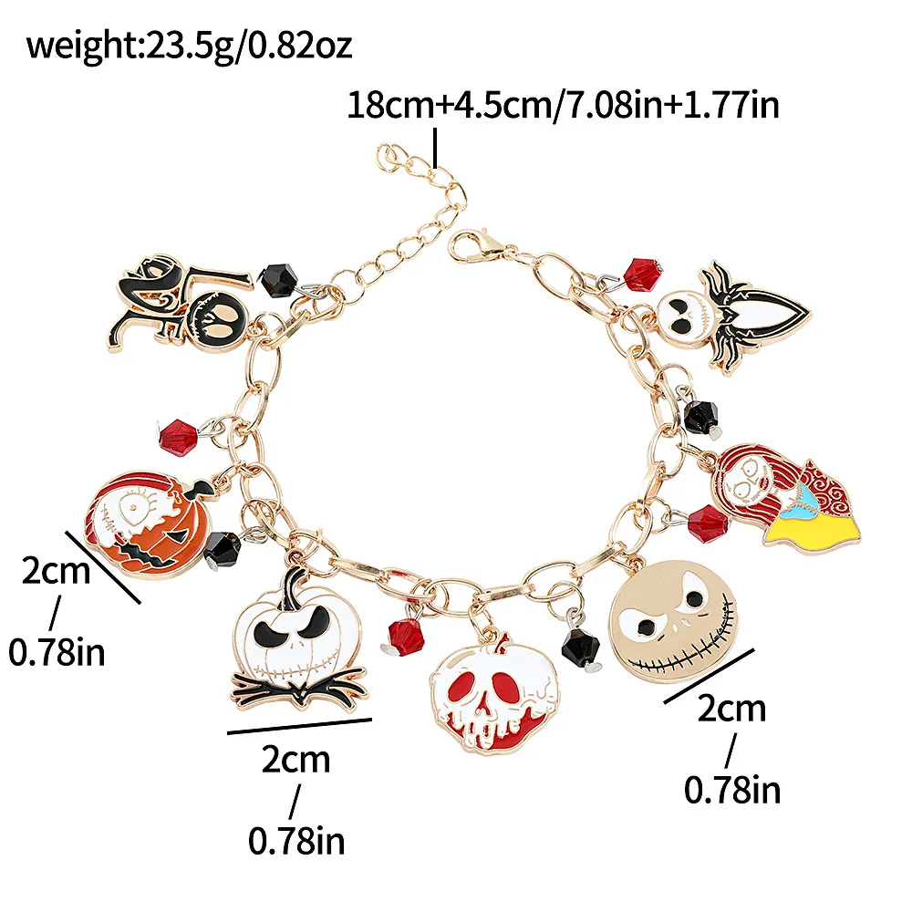The Nightmare Before Christmas Bracelets for Women, Jack Skellington Sally, Oogie Boogie, Jewelry Charms, Trend, Accessories