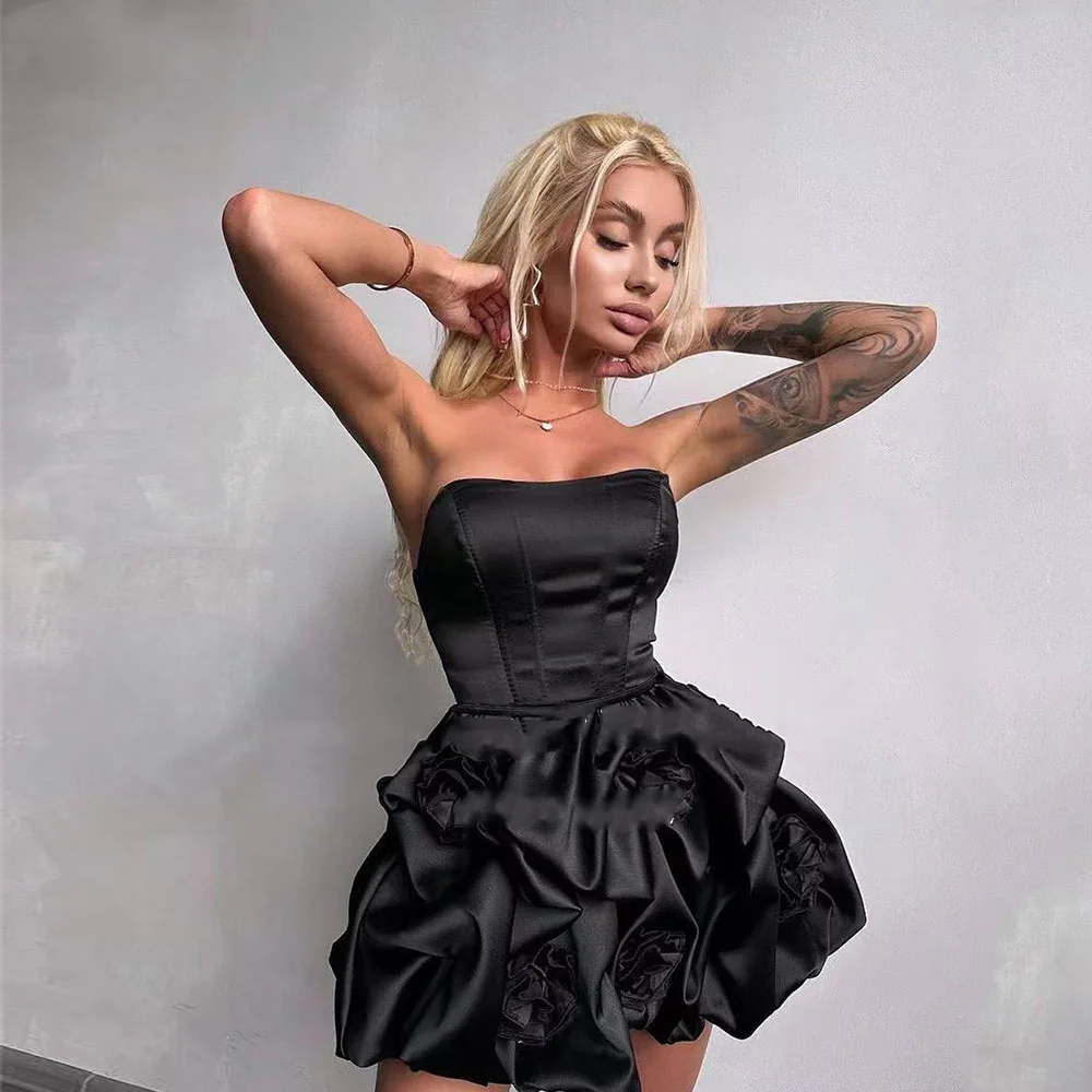 

Новые черные мини-платья для выпускного 2026 года: индивидуальный пошив, корсетные, для вечеринок, выпускных балов, танцев, коктейльные платья с драпировкой и корсетными вставками для девушек