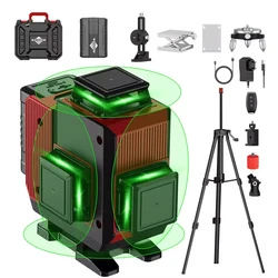 WEIDDW Nivel Laser 4D 16 Lines Laser Level Green Cross Line 360 self-leveling with Tropod Professional Laser Level Tools