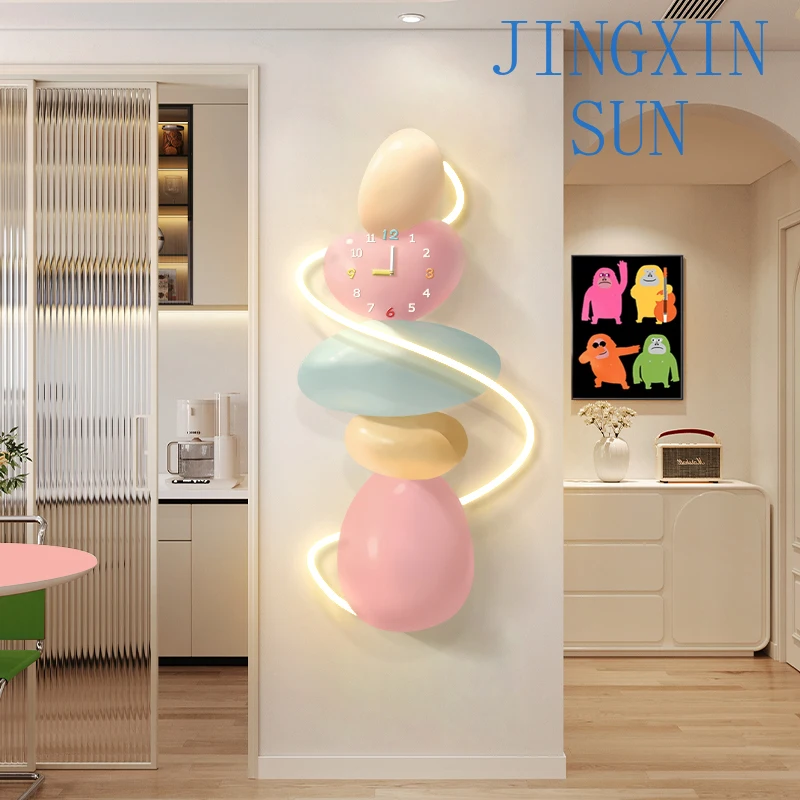 Dopamine living room decorative painting cream wind background wall creative wall lamp painting entrance entrance hanging