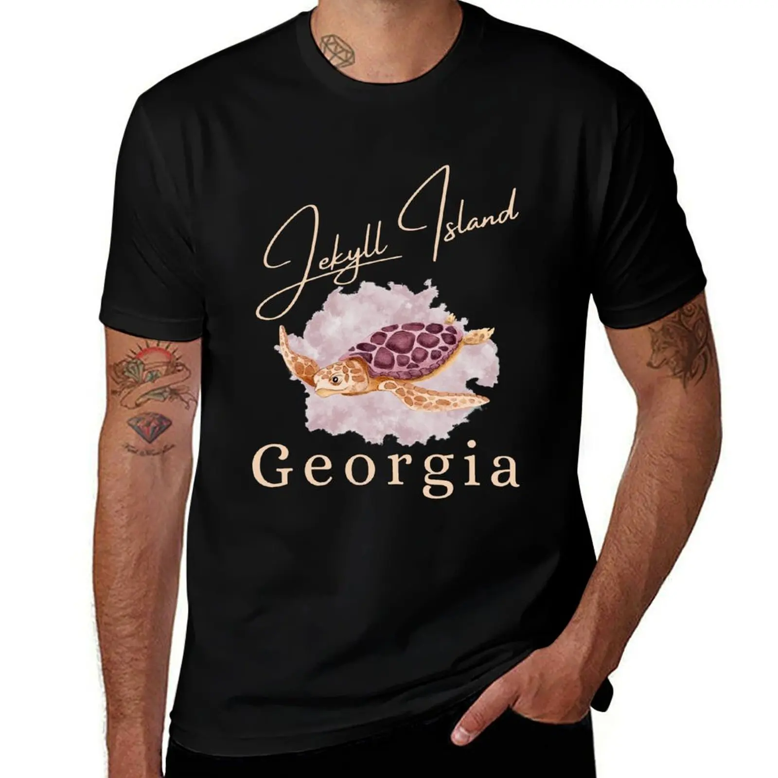 Футболка Jekyll Island Georgia, базовая однотонная хлопковая футболка с короткими рукавами