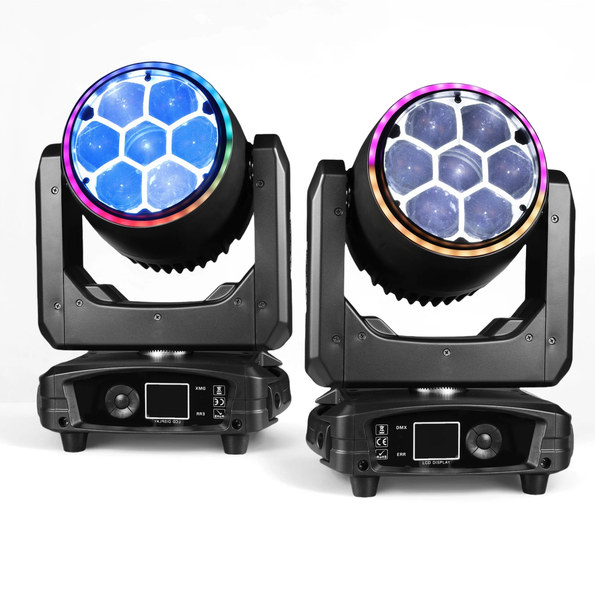 7X40W Eye Beam Zoom Light Stage Moving Lights RGBW 4in1DMX512 Control For DJ Disco Party Nightclub Wedding KTV