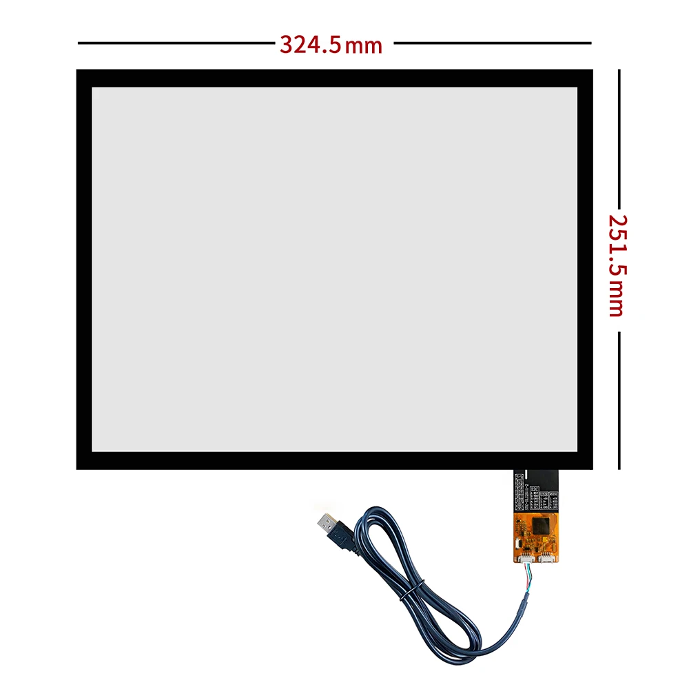 New for 15.1 inch 325X252mm 324*250mm Capacitive Touch Screen+USB Cable Plug and Play