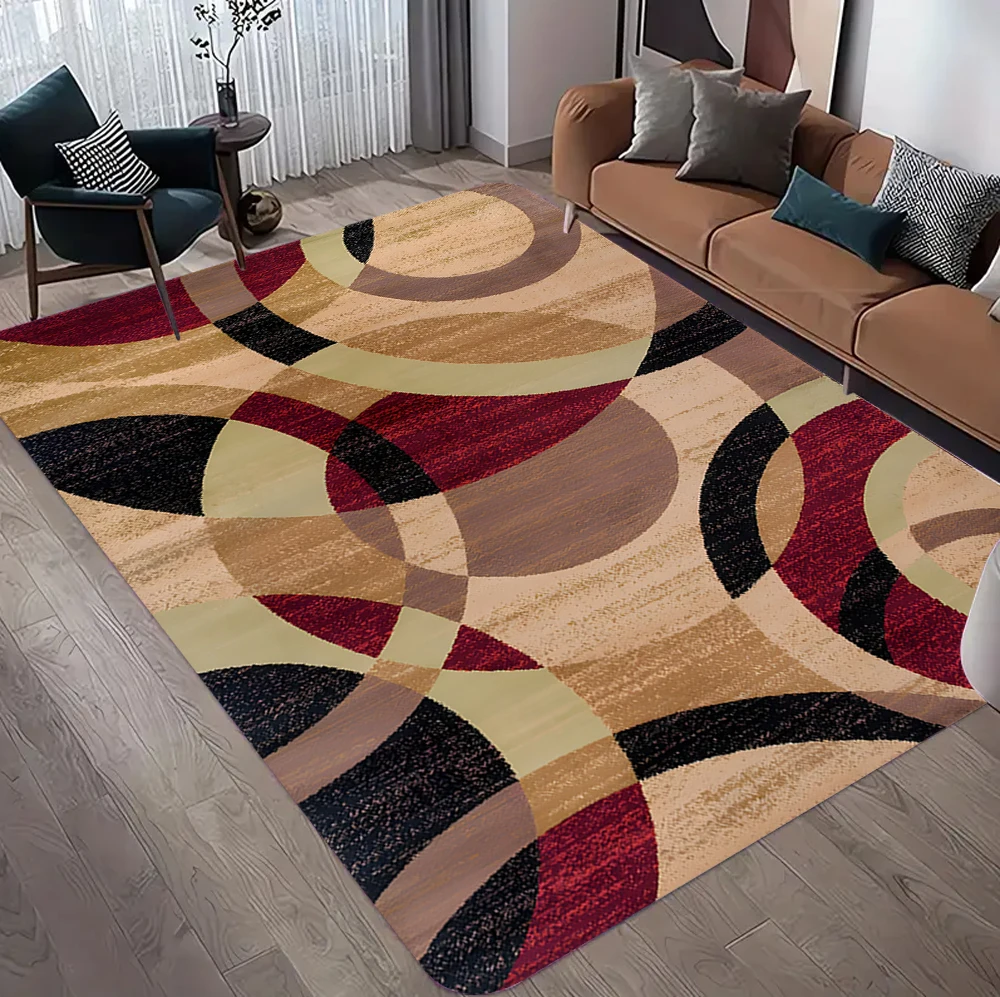 Roter schwarzer Wirbelteppich für Zuhause, Schlafzimmer, Flur, Bodendekoration, große Matte, Couchtisch, Teppich, Badezimmer, waschbare Fußmatte