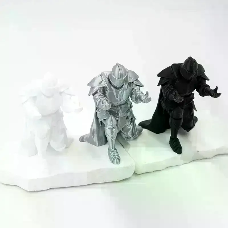 Creative -Style Single Kneeling Knight Pen Holder Armor Knight Kneeling Figurine Pen Holder Desktop Stand Storage Decor