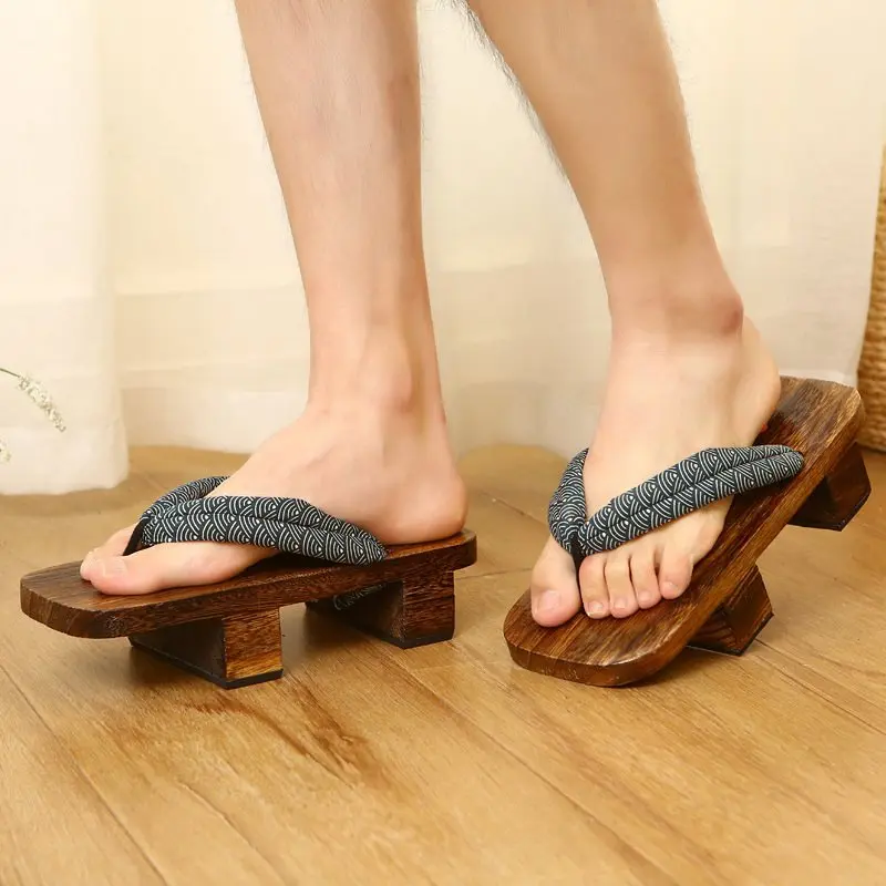 Zapatos tipo kimono de dragón japonés para hombre y mujer, zuecos para disfraz de Cosplay, chanclas tradicionales de samurái de madera, zapatillas orientales