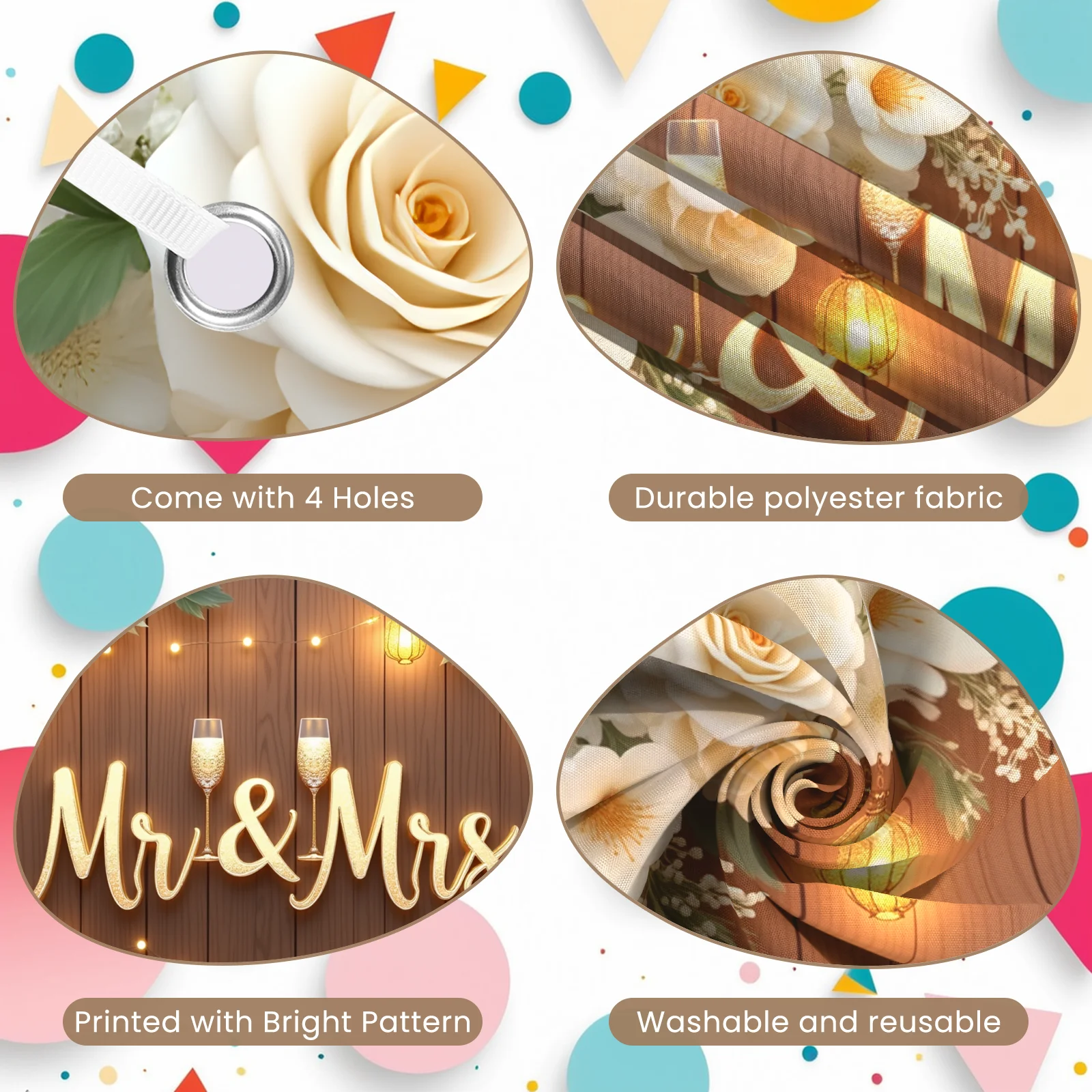 لافتة زفاف بتصميم أنيق للسيد والسيدة إكليل زهور الشمبانيا لحفلات الزفاف والذكرى السنوية للحدث الرومانسي #5