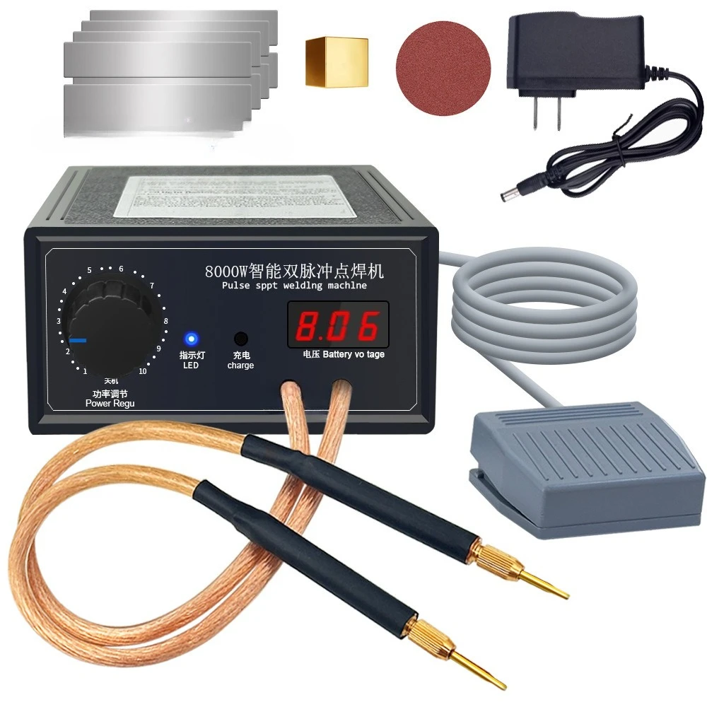 8000W Portable Spot Welding Machine Professional Handheld Small 18650 Mobile Phone Lithium Battery Nickel Sheet Touch