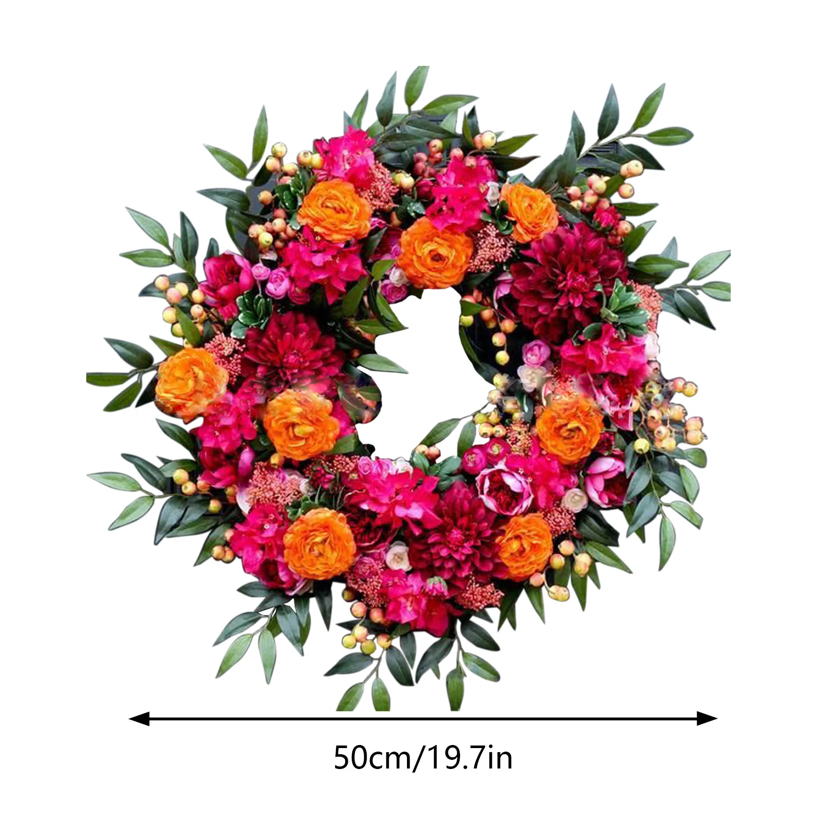 Artificial Flower Garland Mothers Day Gift Fake Handmade Peony Decoration Floral Wreath Door Wall Hanging Spring Ornaments