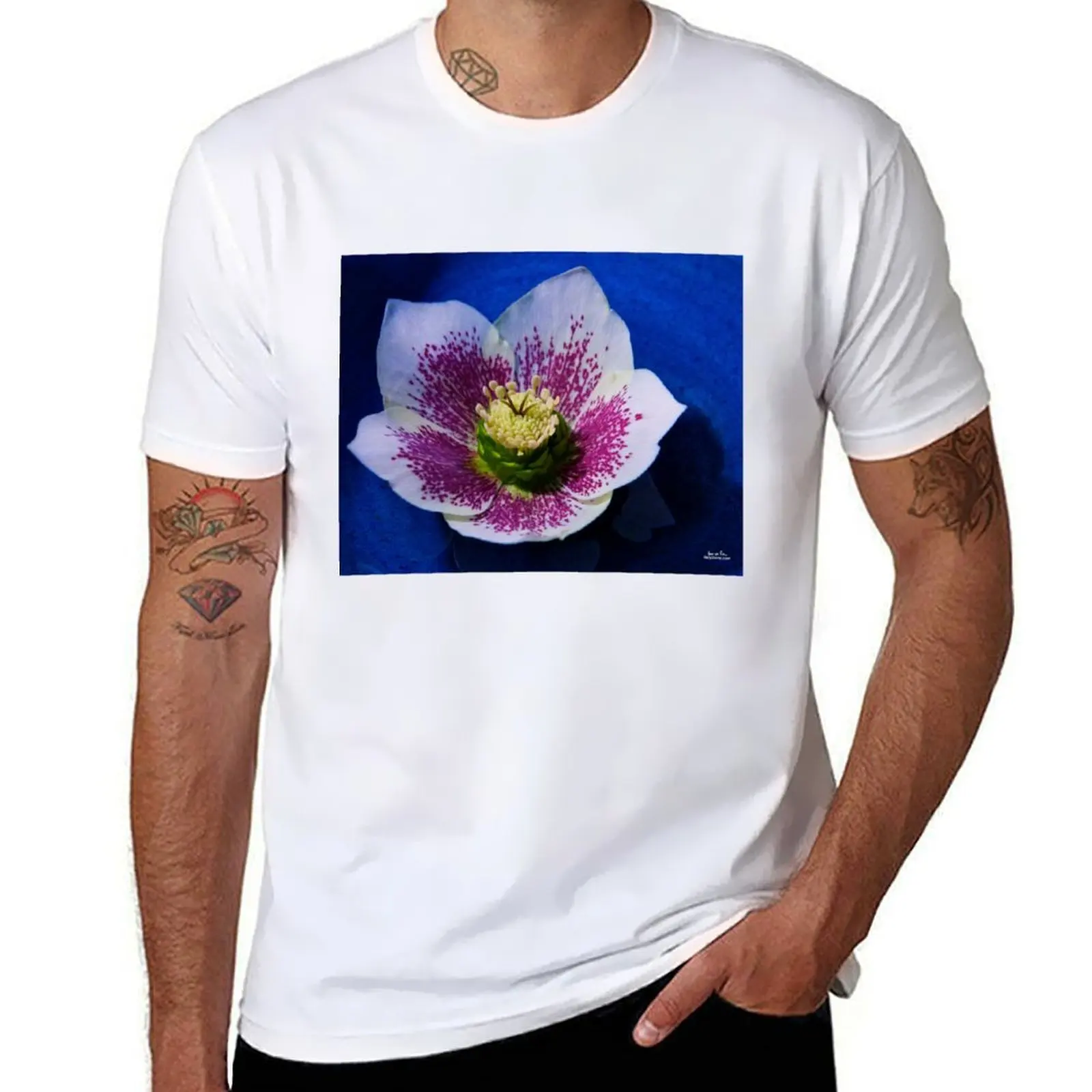 

Hellebore Flower Head T-Shirt man t shirts graphic t shirt man casual T-Shirt