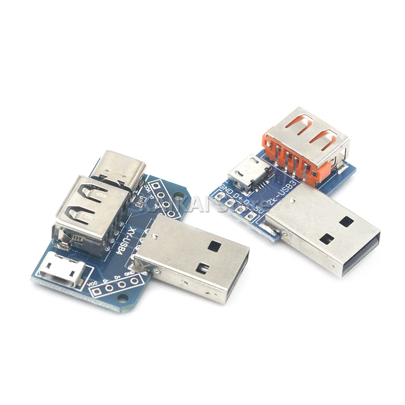 USB Head Switchboard Male USB Connector to Type-c Micro USB Female USB 2.54-4P transfer test board USB adapter plate XY-USB4