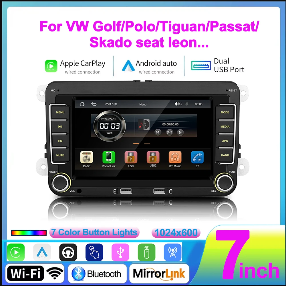 Car Radio For VW Jetta Skoda Multivan Polo Golf Passat Tiguan Touran Multimedia  Autoradio Multimedia Player Smart car systems