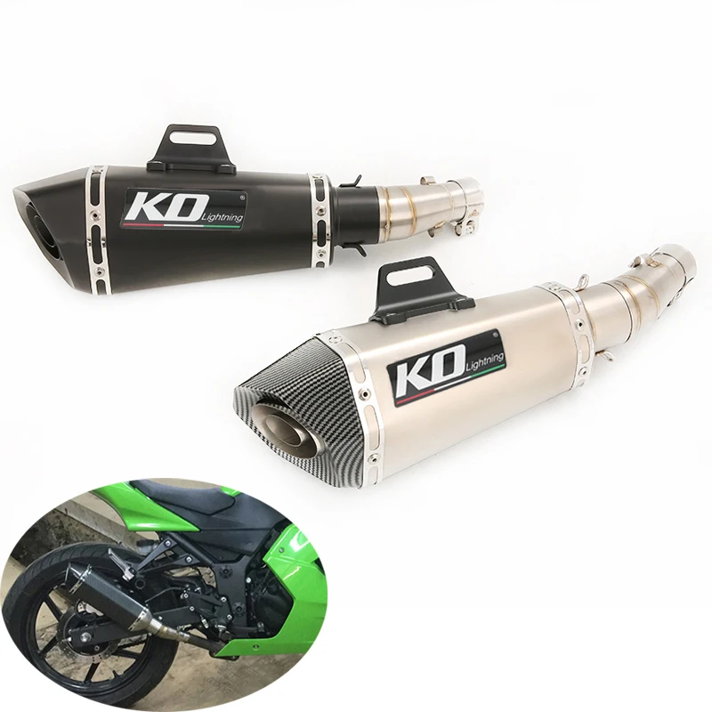 For Kawasaki Ninja 300 Z300 2013-2018 Z250 Ninja 250 2013-2016 Exhaust Tips Motorcycle Middle Pipe 51mm Muffler Escape Slip On
