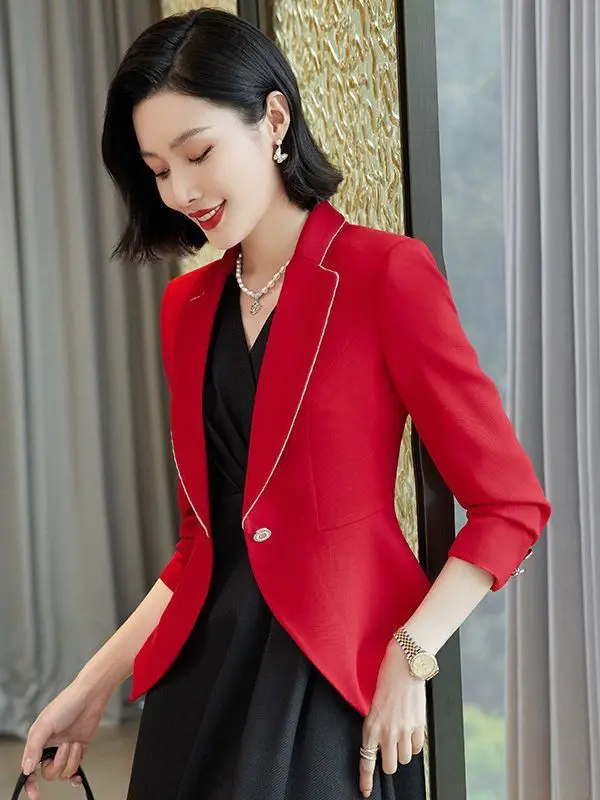 Elegant Women Office Work Wear Business Suits with Blazer Coat and Dress Autumn Winter Professional OL Styles Outfits Set