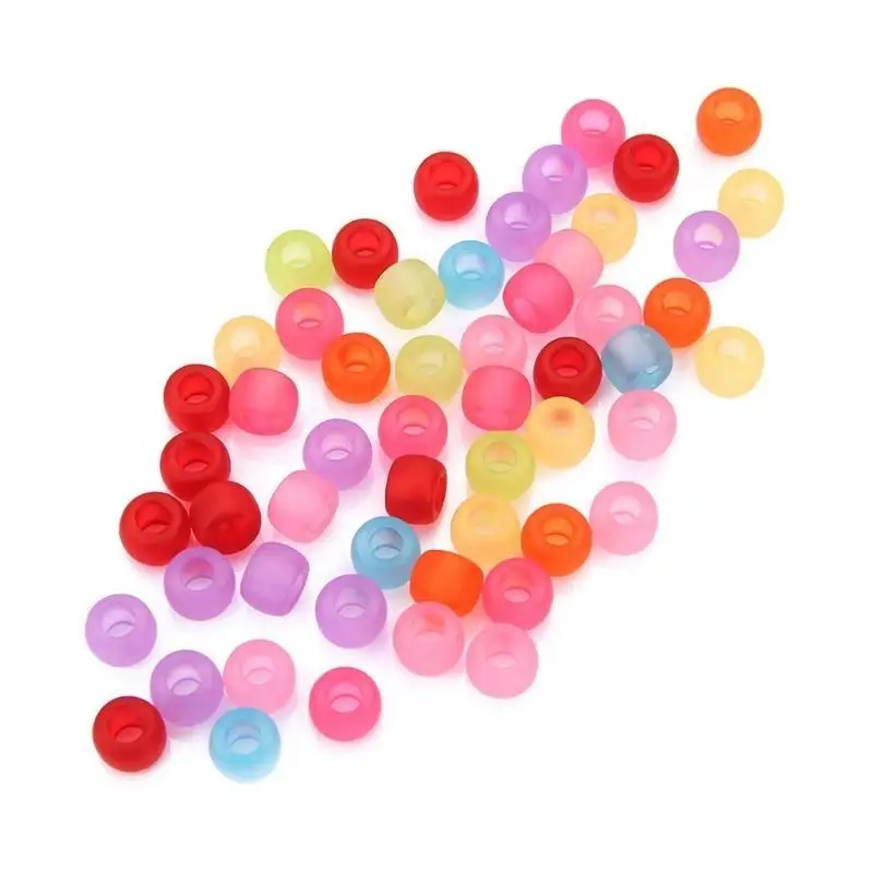 652F 200pcs Colorful Acrylic Hair Beads for Kids Girls Braids Glow In Dark Round Braiding Beads for DIY Hair Accessories