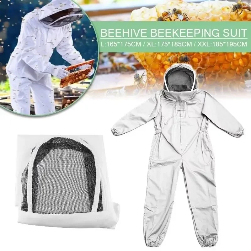 Full Body Beekeeping Suit Cotton Beekeeper Costume Safty Veil Hood Hat Clothes Beekeepers Bee Unisex Protective Clothes