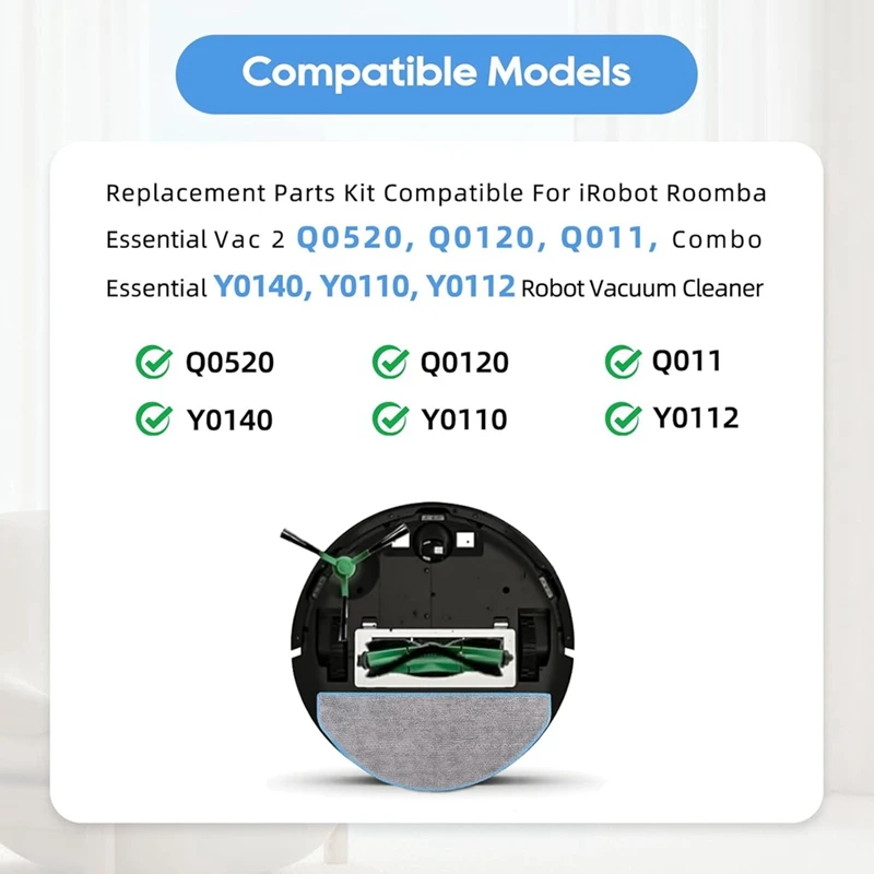 Peças de reposição para Irobot Roomba Essential Vac 2 Q0520, Q0120, Q011, Combo Essential Y0140, Y0110, Y0112