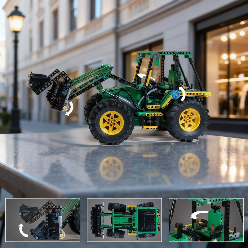 1357pcs MOC Technical B - Backhoe Loader Model Building Blocks Christmas Gift 3D Education Brick Display Collection Creative