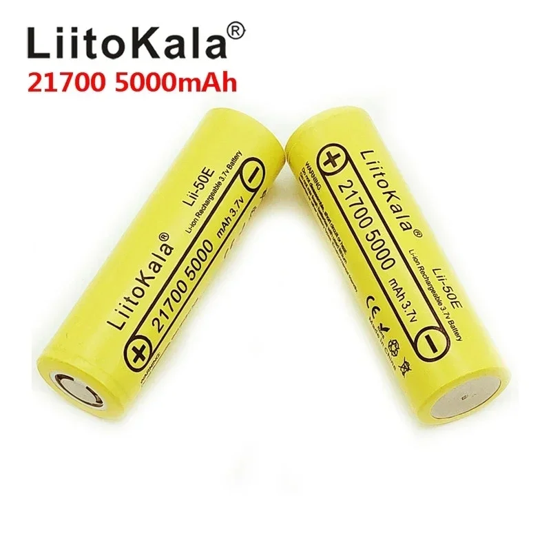 Real capacity LiitoKala 1-20PCS lii-50E 21700 5000mah 3.7V Rechargeable Battery 5C discharge High Power ForHigh-power Appliances