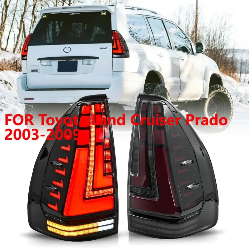 

Для Toyota Land Cruiser Prado 2003-2009 комплект светодиодных задних фонарей, задний фонарь багажника Plug and Play с анимацией