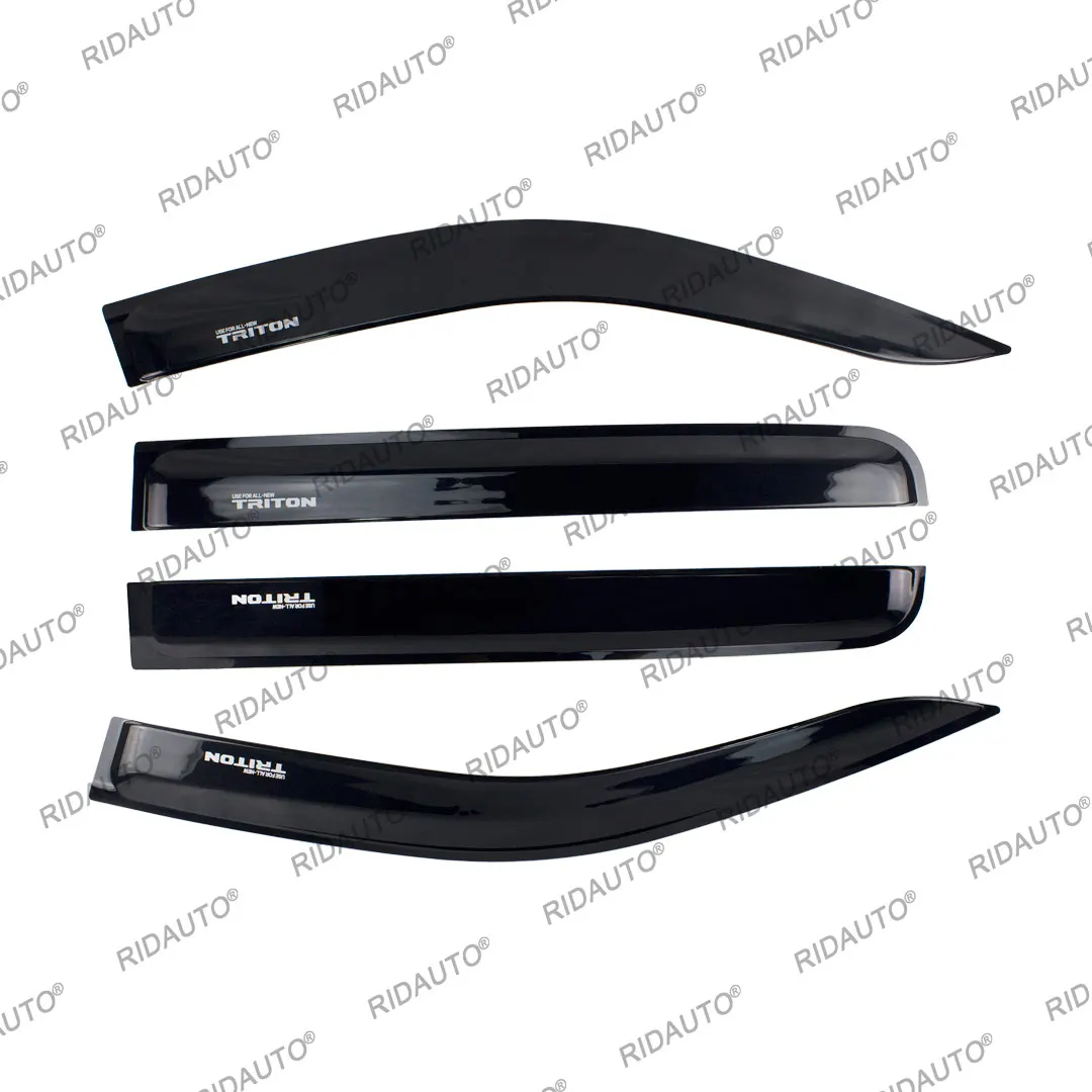 블랙 자동차 레인 사이드 문짝 바이저 윈도우 바이저 디플렉터 레인 가드, MISUBISHI TRITON 2023 2024 액세서리, 더블 캡 트럭