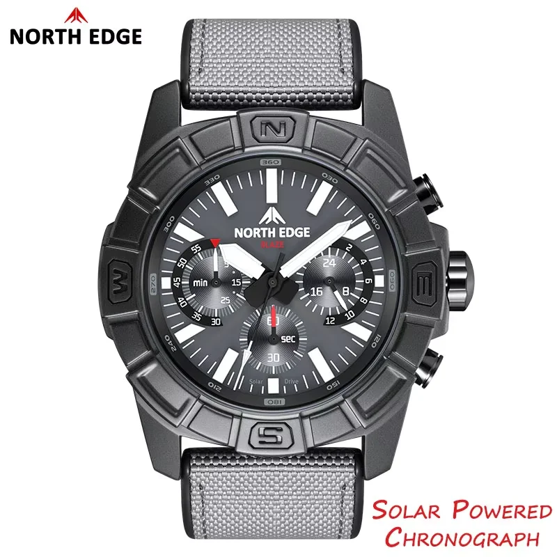 Solar Powered Watch - NORTH EDGE 2026 BLAZE Men's Solar