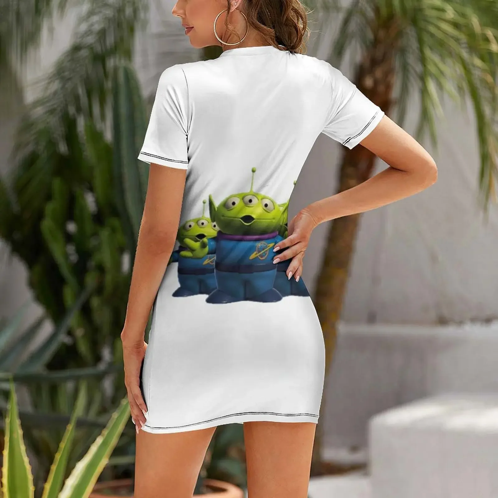 Trzy małe zielone chłopcy Sukienka z krótkim rękawem eleganckie i ładne sukienki damskie sukienki na studniówkę eleganckie komplety damskie Sukienka