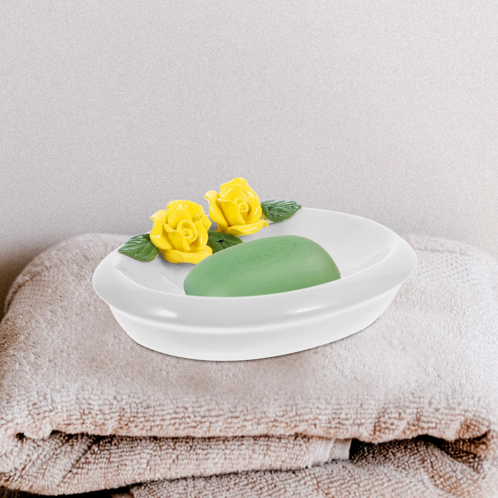 

Shower Soap Dish Stand with Drainage Tray Draining Holder Kitchen Decorative Holders