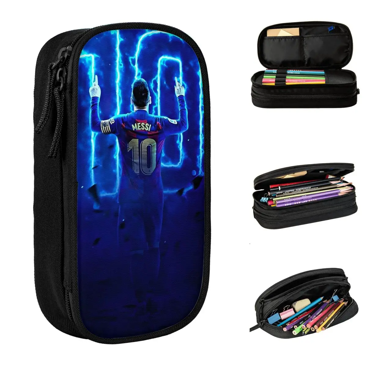 Estuche de lápices Lionel, estuches de lápices Messied, caja de bolígrafos para estudiantes, bolsas de almacenamiento grandes, regalos de oficina, papelería