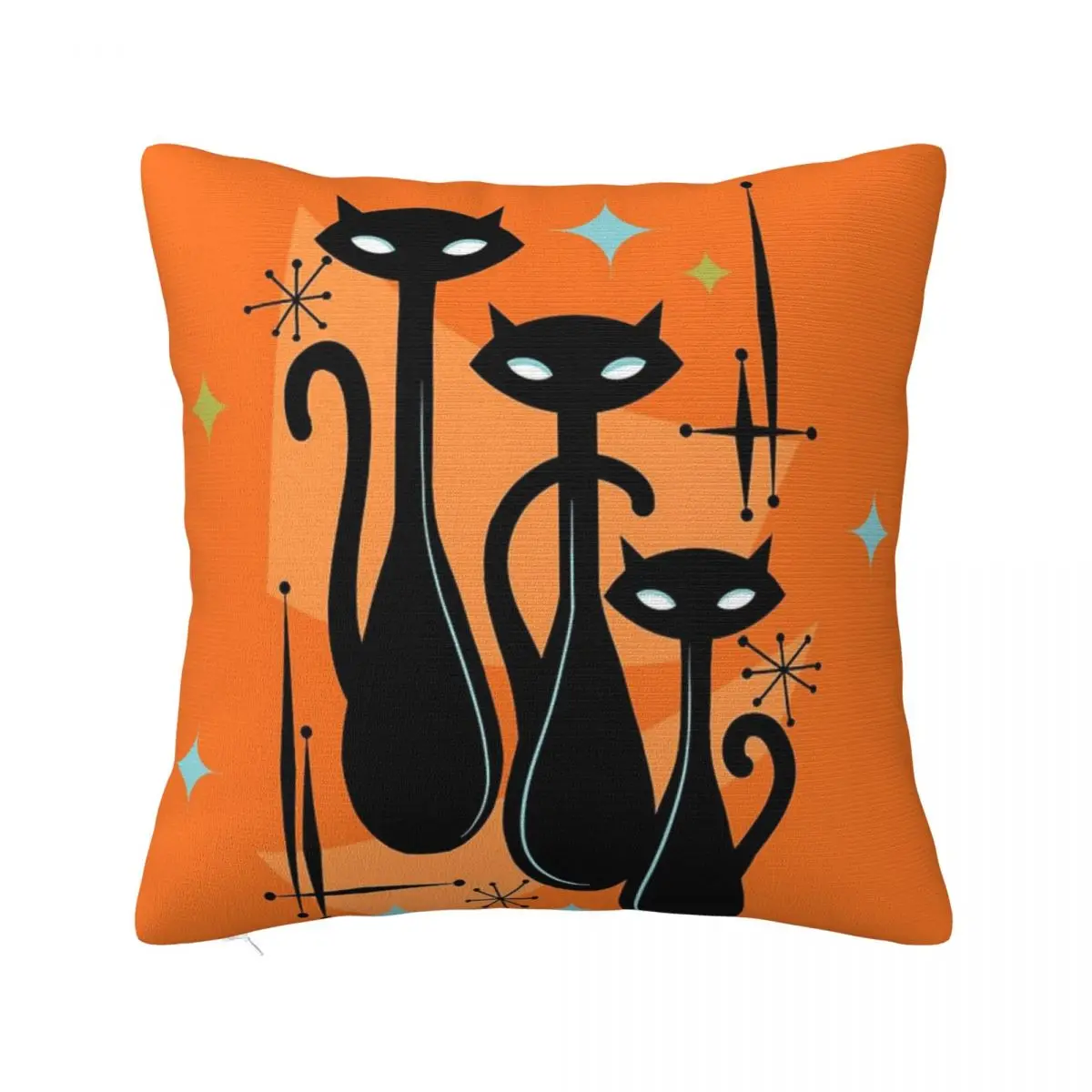 

Effervescent Orange Atomic Age Black Home Decor Pillow Covers Decorative Pillowcase Pillow Case Pillow Cover