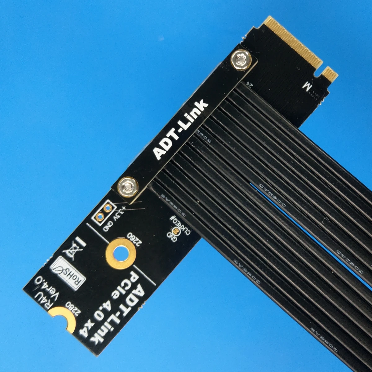 ADT-Câble Riser PCIe 4.0x16 PCI Express Extender, 64Gbps, NVMe M.2, SSD, GPU, Fouling Video Card, SMiPower, Série M43U
