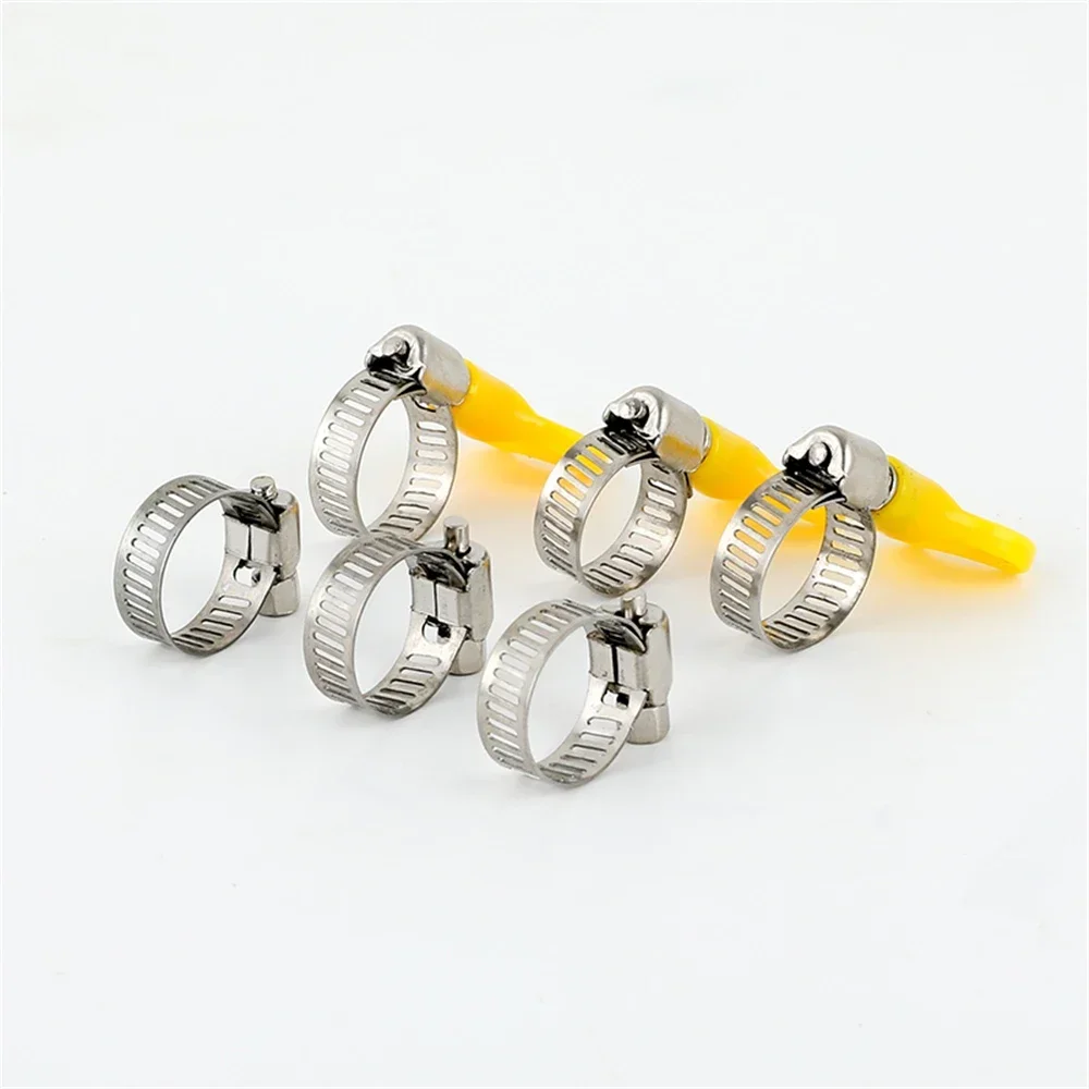 304 Stainless Steel Gas Natural Gas Hose With Hose Clamp Hoop Fixed Clamp Pipe Clamp Snap Joint 20pcs