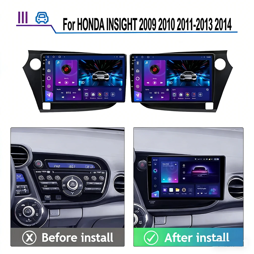 Android 16 For Honda Insight 2 2009 - 2014 Car Radio Carplay Multimedia Player GPS Video Autoradio Navigation Stereo Dash Cam 5G