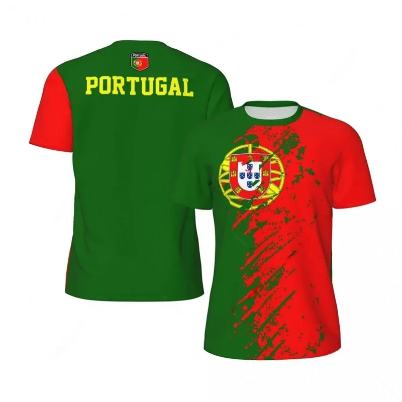PORTUGAL Flag 3D Print Sports Quick-dry Breathable Men Women T-shirt Outdoor Jersey Team Club Family Kids Short-sleeve Clothing