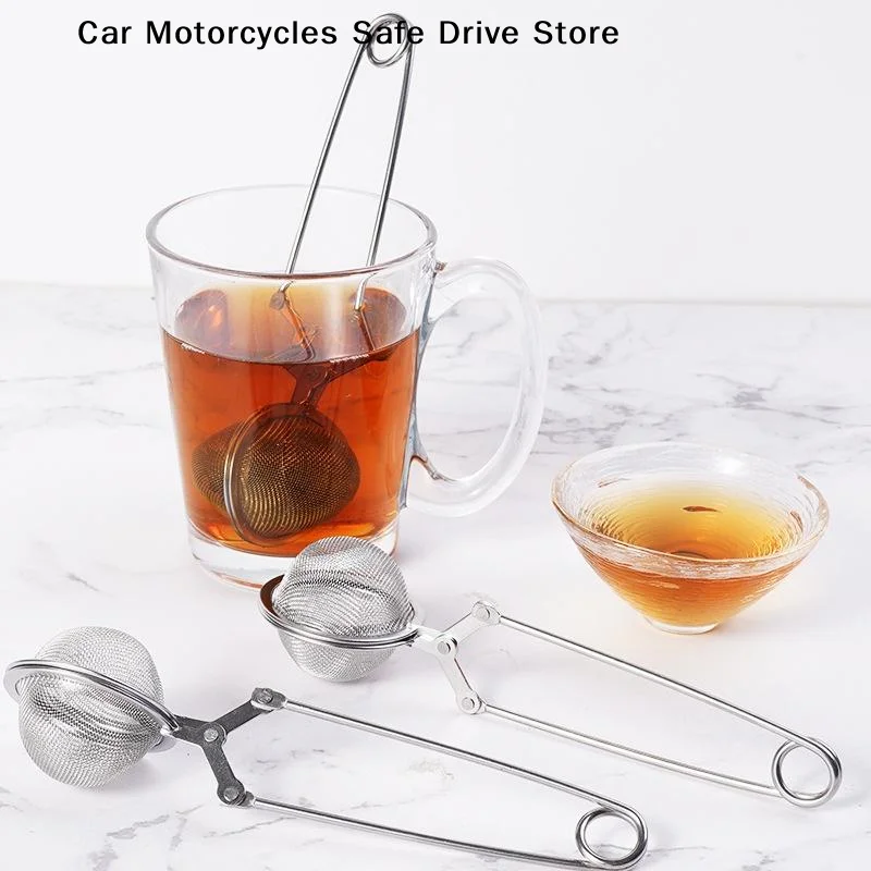 Reusable Stainless Steel Tea Infuser Sphere Mesh Strainer Handle Leak-proof Loose Leaf Anti Scald Filter Spice Coffee Diffuser