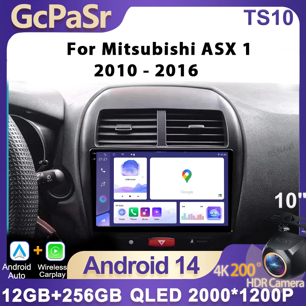 أندرويد 15 لميتسوبيشي ASX 1 2010 - 2016 2K QLED أندرويد راديو دي كوتش reproductor de video الوسائط المتعددة نظام تحديد المواقع estreo CarPlay