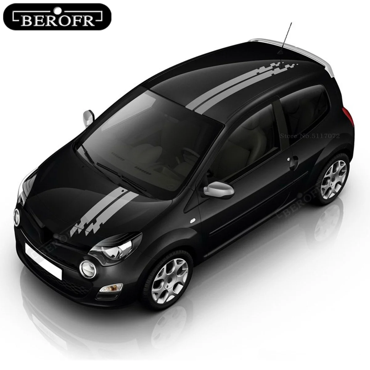 4PCS Car Hood Roof Decor Sticker Film Auto Vinyl Racing Sport Styling Stripes Body Decals Accessories For Renault Twingo Cliopcs