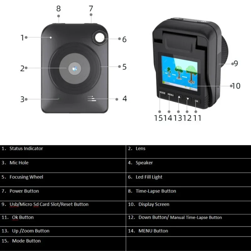 Cámara portátil TL3000 con lapso de tiempo para exteriores, pantalla HD 2,0, baja luz, a todo Color, pantalla de grabación de vídeo 4K, rotación a tarjeta de 512GB