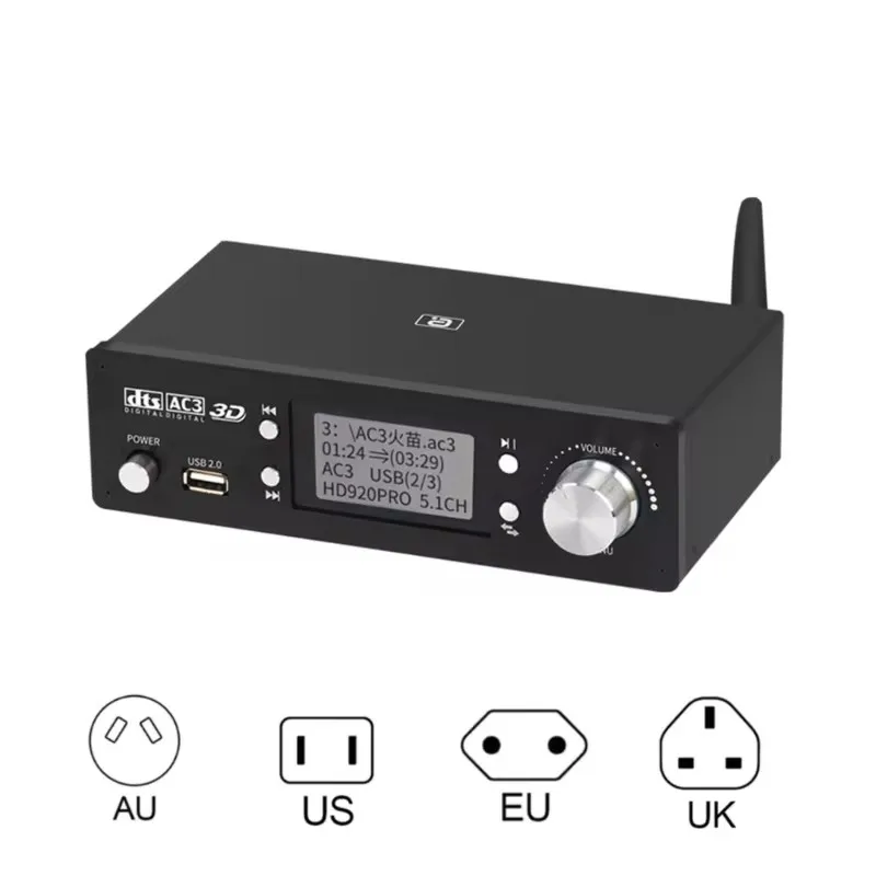 

HD920PRO HDMI2.0 5.1CH Audio Decoder Bluetooth 5.0 Reciever DAC DTS AC3 Dolby Atmos 4K ARC Converter SPDIF PCUSB Sound Card