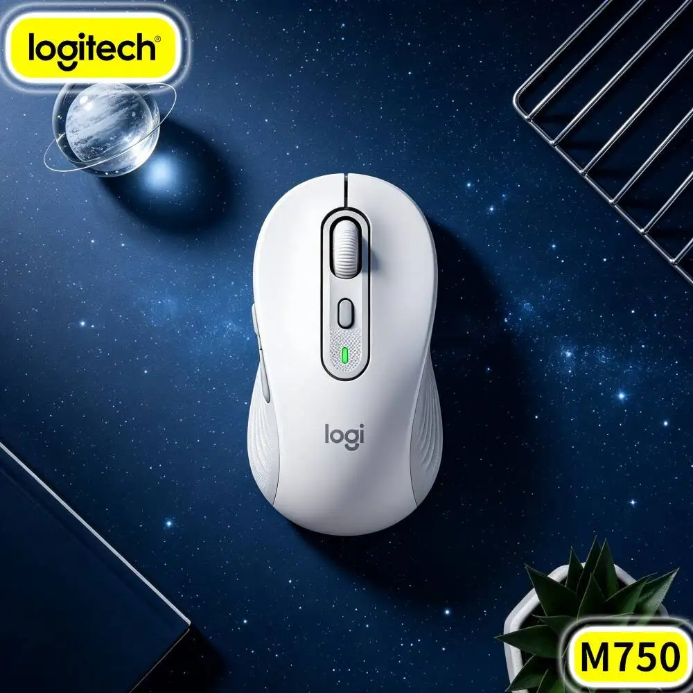 Logitech M750 Study Travel Mouse Noise Reduced Clicks Dual Band Wireless Link Light Build Smooth Scroll Wheel For Business Trip
