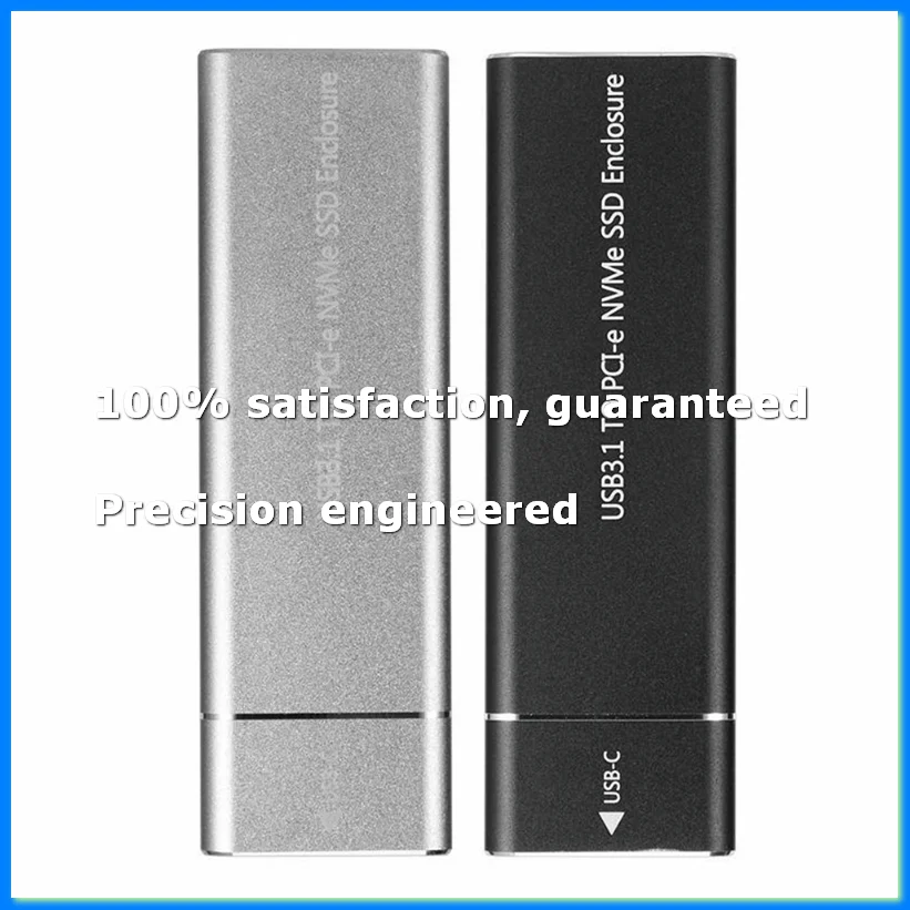 M.2 NVMe SSD Enclosure Adapter 10Gbps USB C 3.1 Gen2 NVMe Case External Enclosure NVMe Reader NVMe Case Silver-A73M