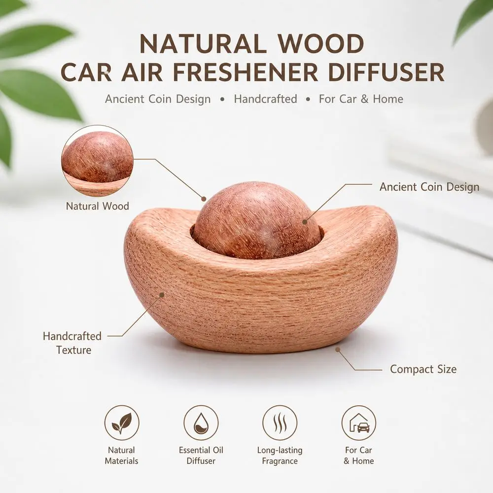 Flameless Diffusion Car Air Freshener Passive Release Portable Air Freshener Diffuser Decorative Ancient Coin Fragrance Diffuser
