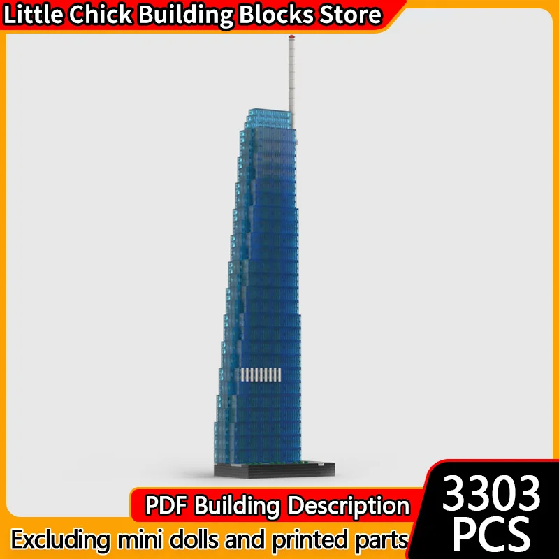 

Модель City Street View MOC, строительные кирпичи, Wilshire, Grand Center, модульная технология, детские праздничные подарки, сборка игрушек, костюм