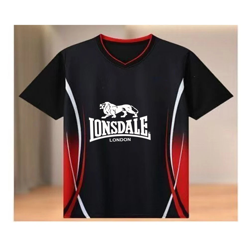 

2026 new LONSDALE summer color blocked quick drying short sleeved t-shirt for men, thin and breathable t-shirt, cool and sporty