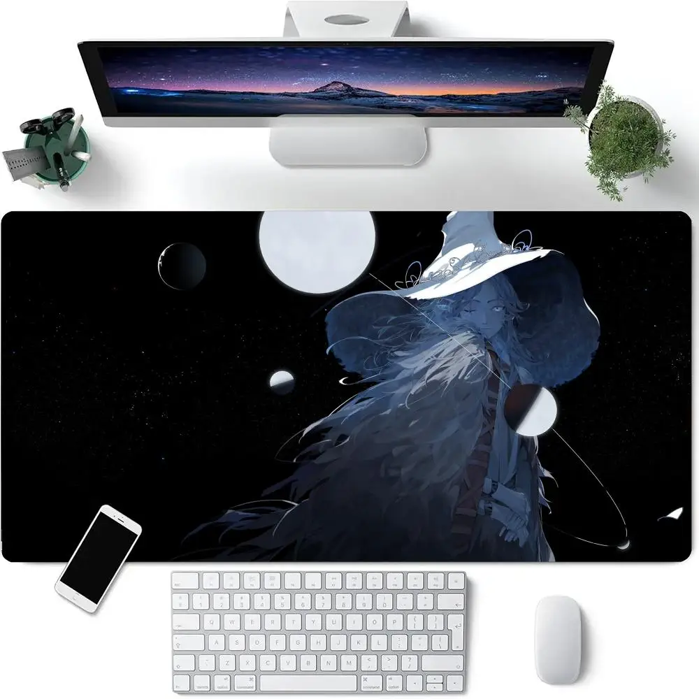 Dark Sword Witch Mouse Pad Rubber Base Large Game Mousepad Computer Laptop Keyboard Mat Accessories Offices Decor Mats 100x50cm