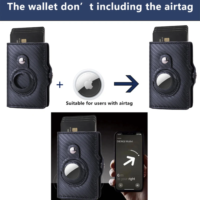 RFID Blocking Credit Card Holder Men Wallet for Apple Airtag Pop Up Bank Cardholder Case Travel Wallet for Women Air Tag Tracker