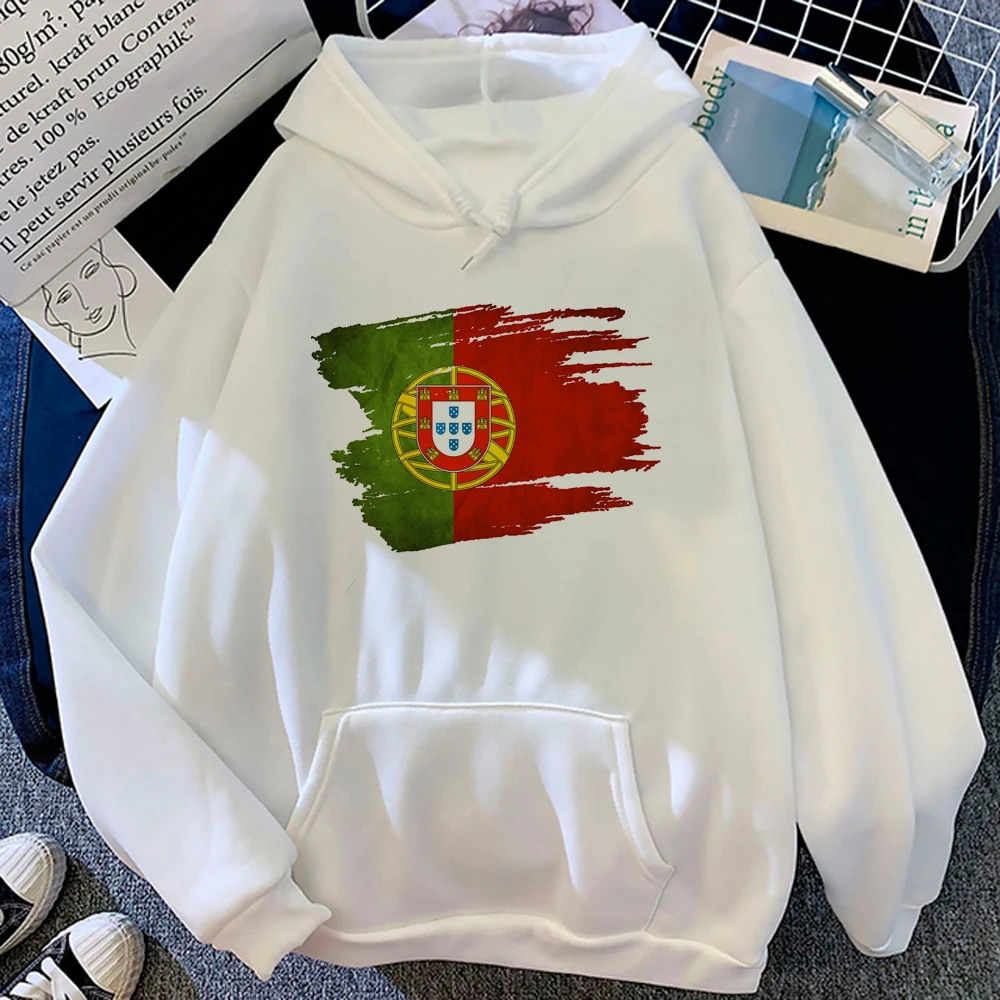 Portugal hoodies women Korean style Fleece vintage 2023 sweater female anime pulls