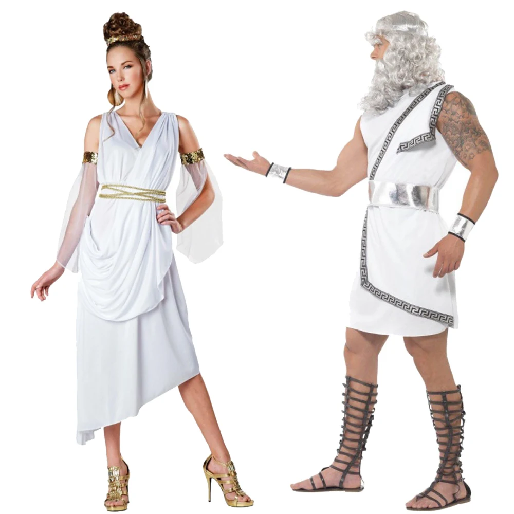 

Ancient Greek Mythology Olympus Zeus Hera Costume Halloween Toga God Goddess Outfit Cosplay Ancient Egypt Cleopatra Costume